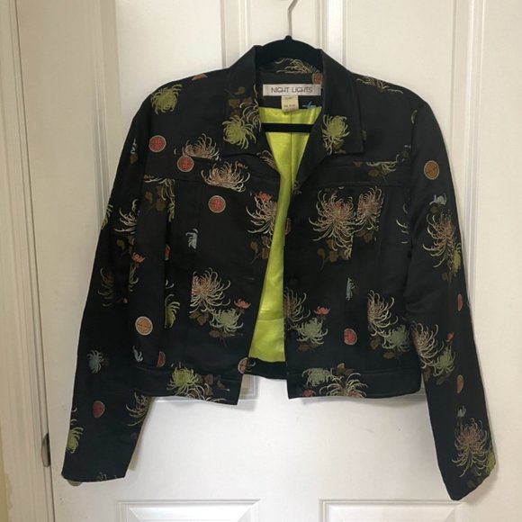 VINTAGE 90's | Silk Blend Chinoiserie Jacket - Picture 2 of 8